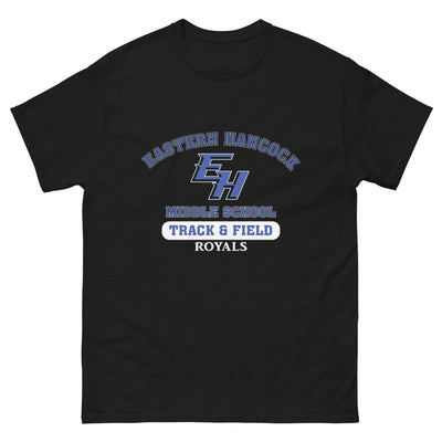 Eastern Hancock MS Track Royals on Black  Mens Classic Tee