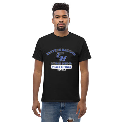 Eastern Hancock MS Track Royals on Black  Mens Classic Tee