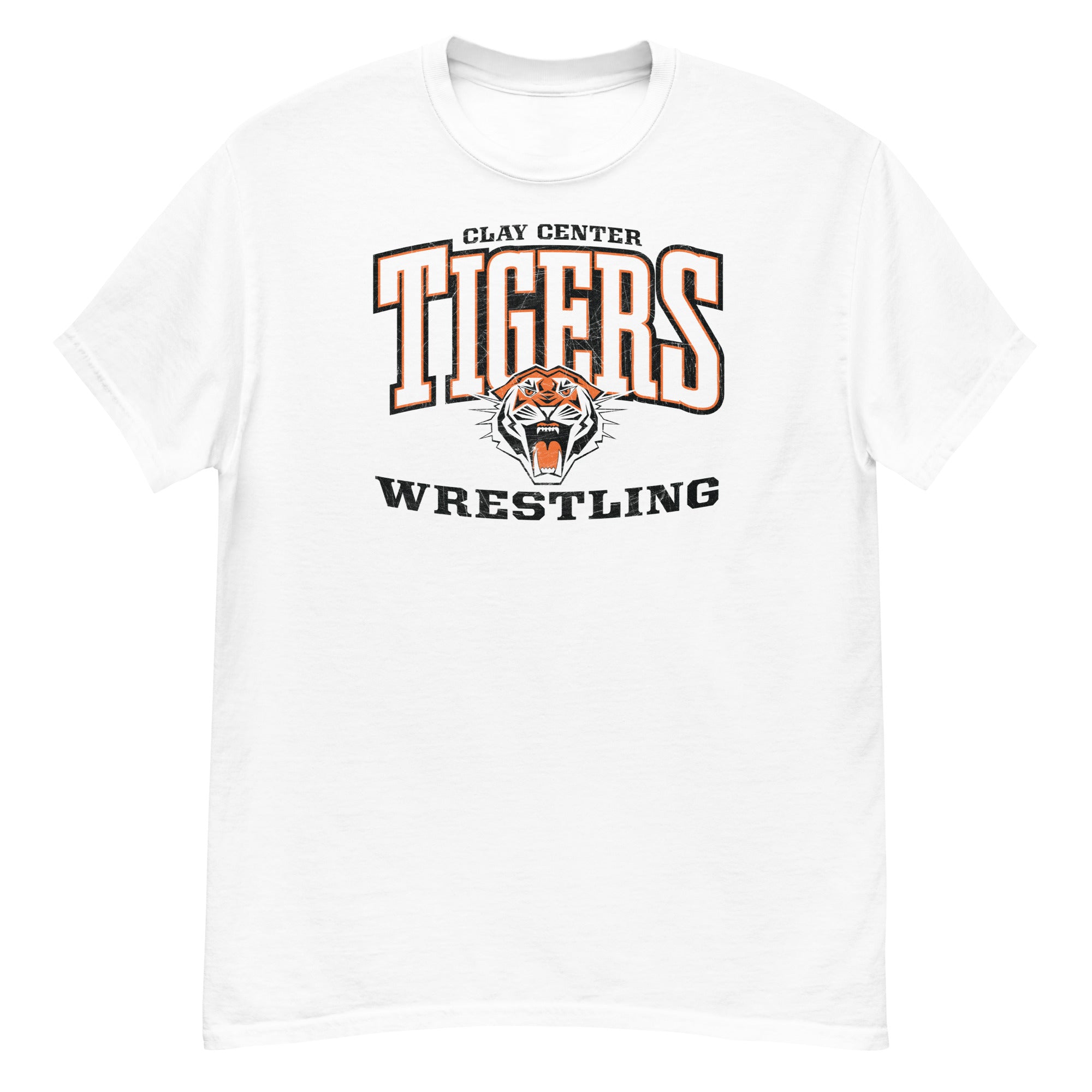 Clay Center Community HS Wrestling White Mens Classic Tee