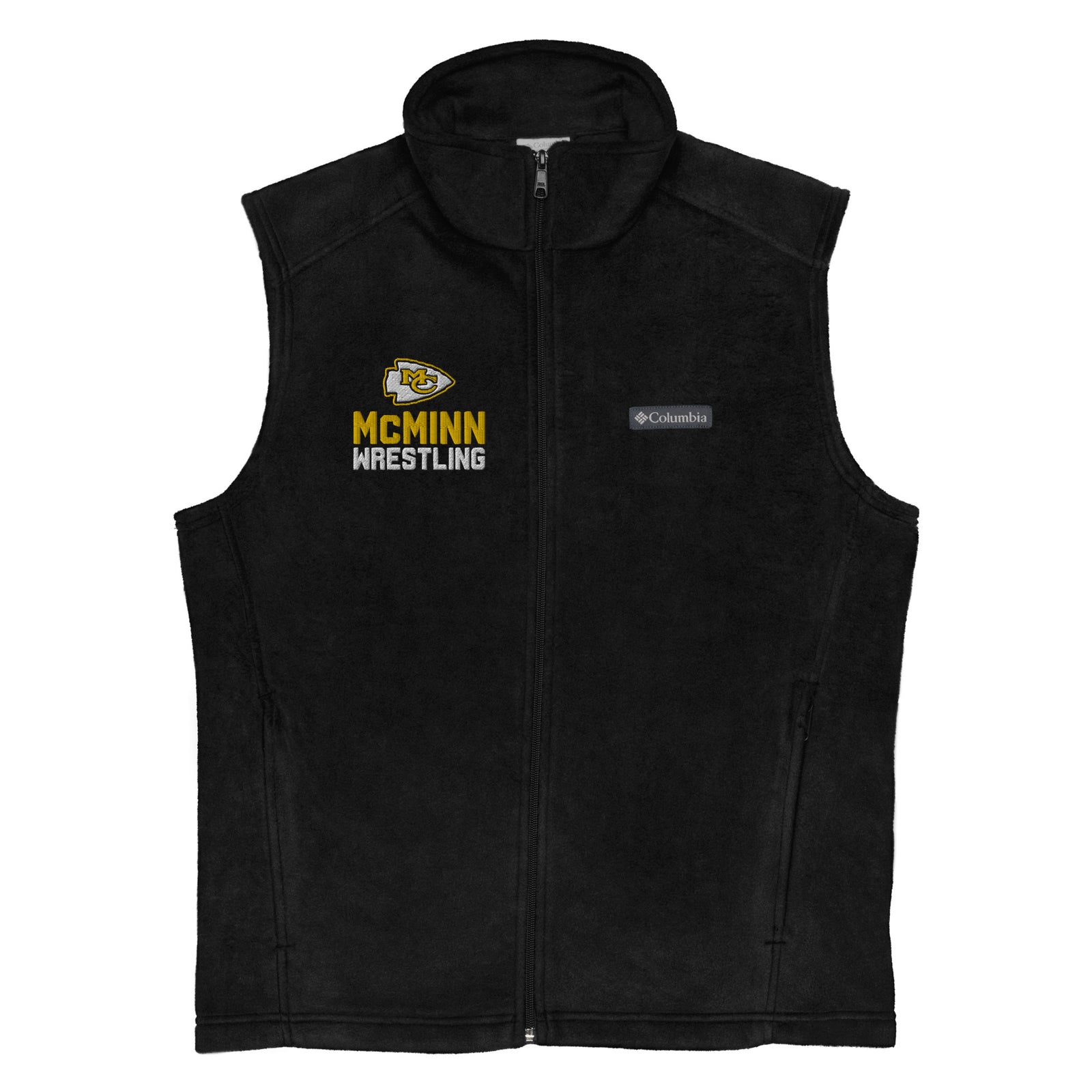 McMinn High School Wrestling  Black Mens Columbia Fleece Vest