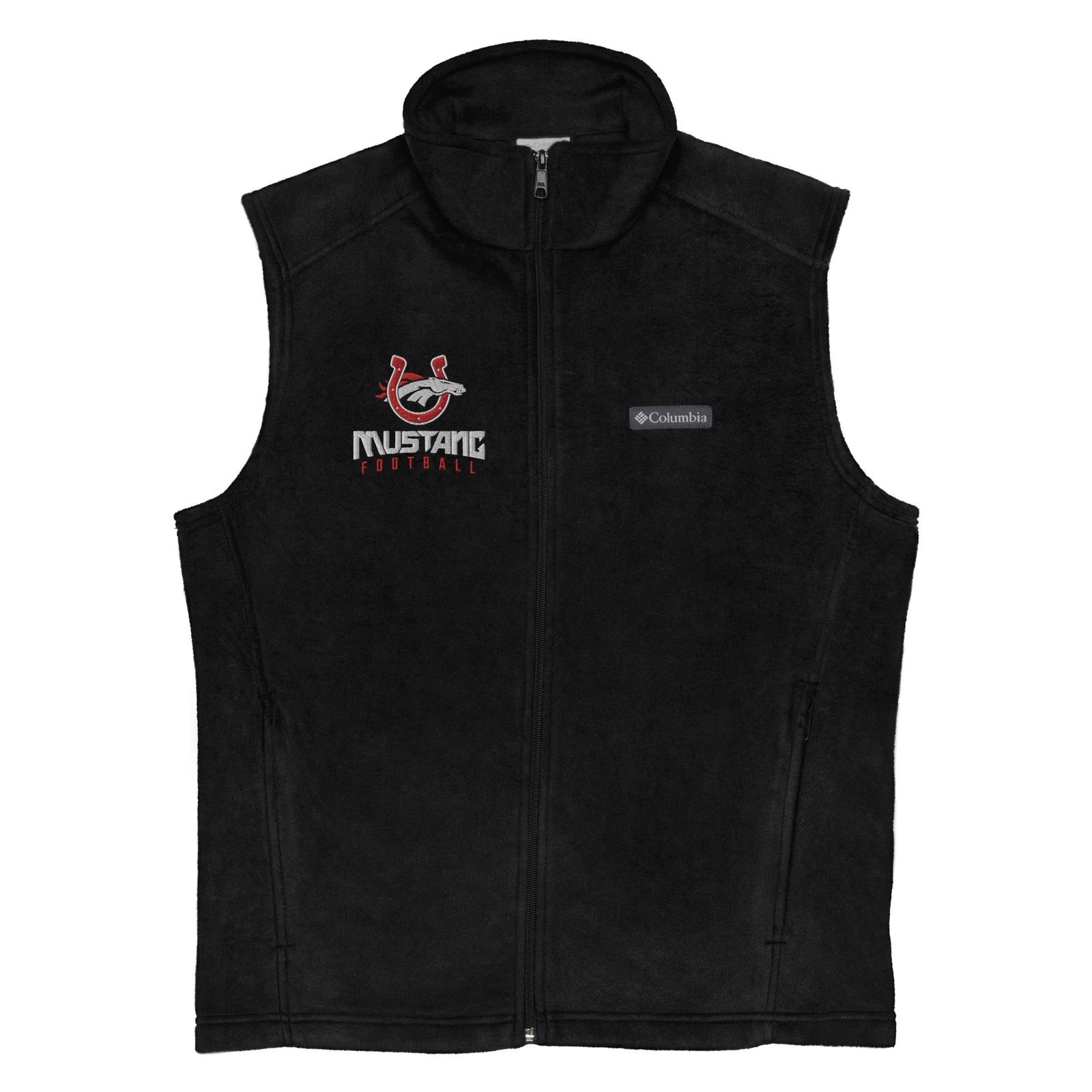Palmetto Middle Football Embroidery-Black  Mens Columbia Fleece Vest