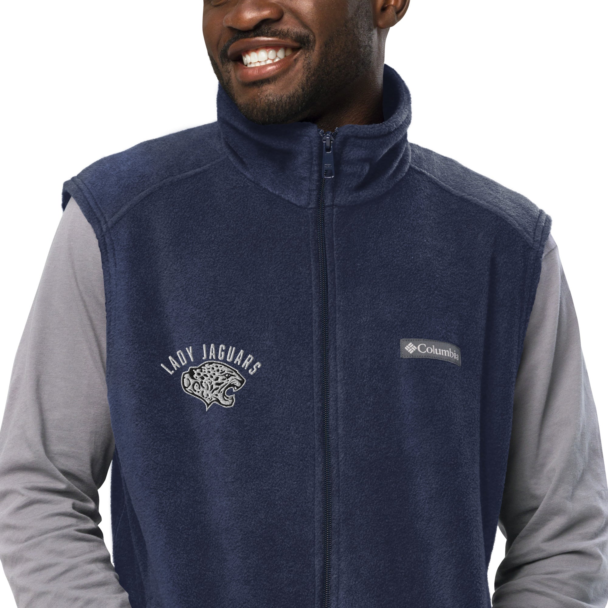 Mill Valley Lady Jaguars Mens Columbia Fleece Vest Blue Chip