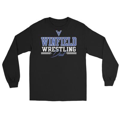 Winfield Wrestling Dad Black Men’s Long Sleeve Shirt