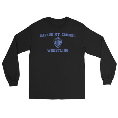 Kapaun Mt. Carmel Wrestling Black/Grey/White Men's Long Sleeve Shirt