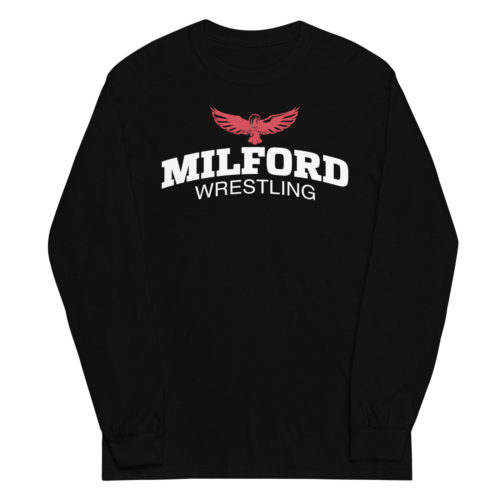 Milford Takedown Club  White Text  Mens Long Sleeve Shirt