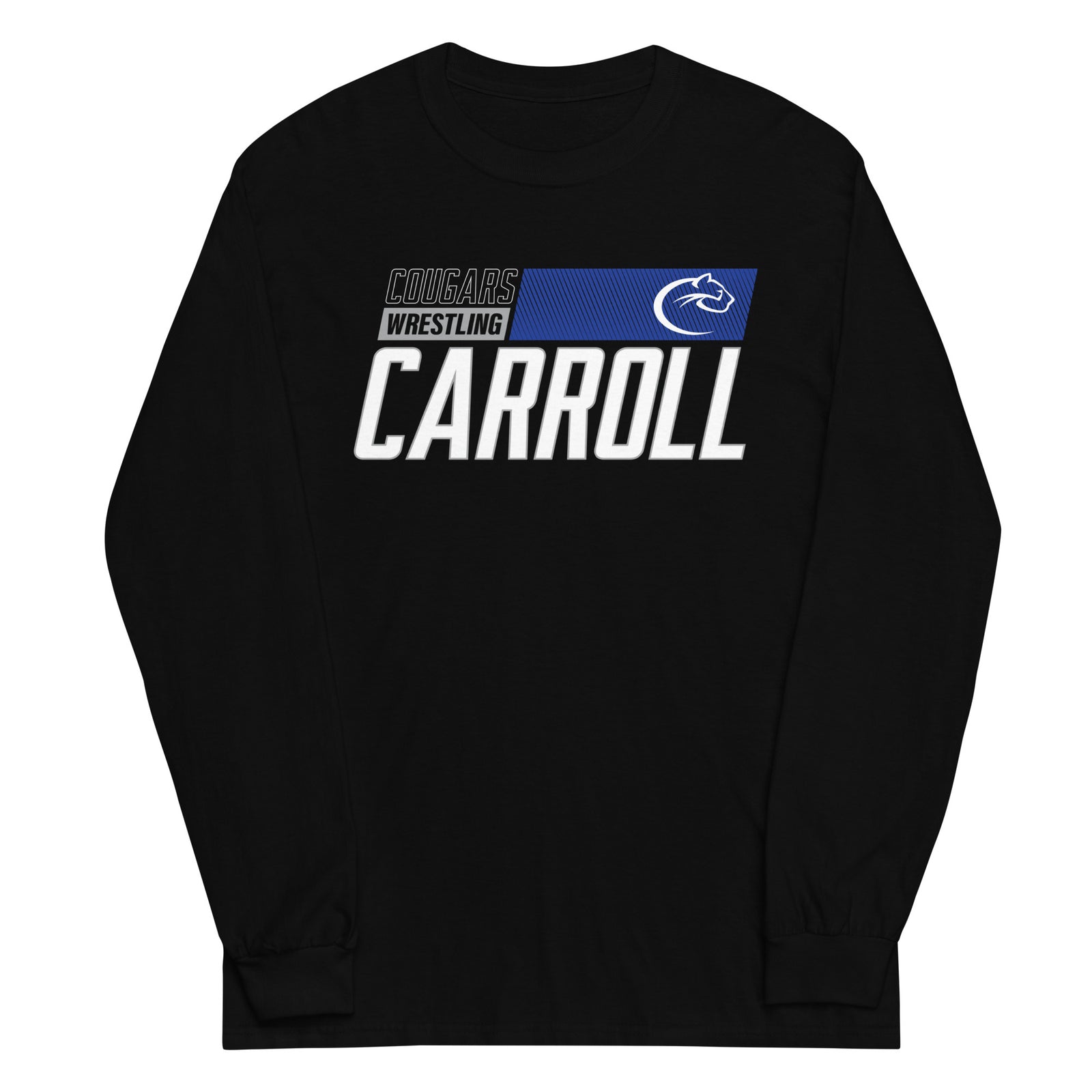 Carroll Wrestling Black  Mens Long Sleeve Shirt