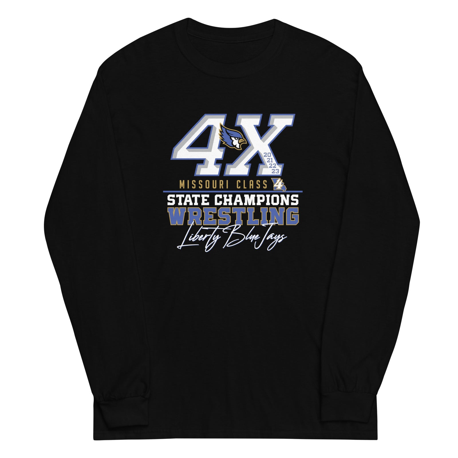 Liberty State Wrestling Champs Black Design  Mens Long Sleeve Shirt