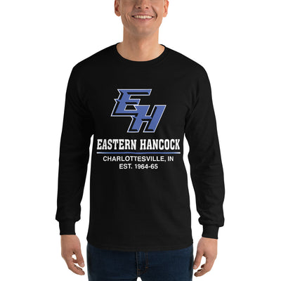 Eastern Hancock MS Track EH On Black Mens Long Sleeve Shirt