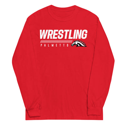 Palmetto Wrestling  Red Design Mens Long Sleeve Shirt