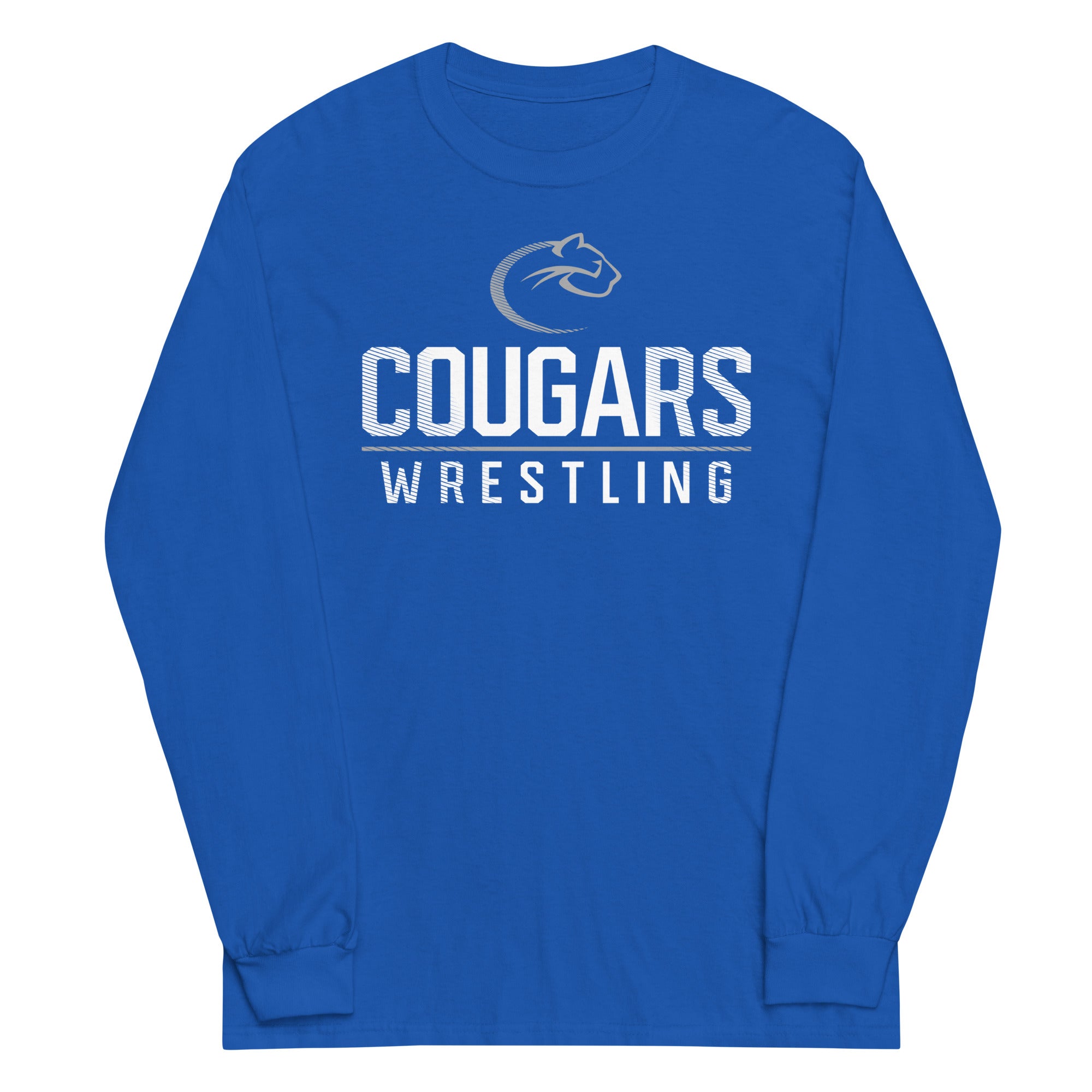 Carroll Wrestling Cougars  Mens Long Sleeve Shirt