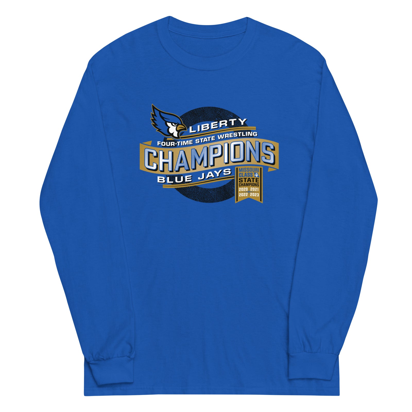 Liberty State Wrestling Champs Royal Design Mens Long Sleeve Shirt