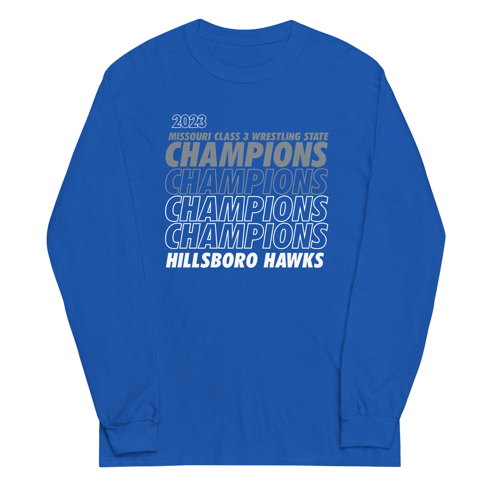 Hillsboro High School  Champions - Royal Mens Long Sleeve Shirt