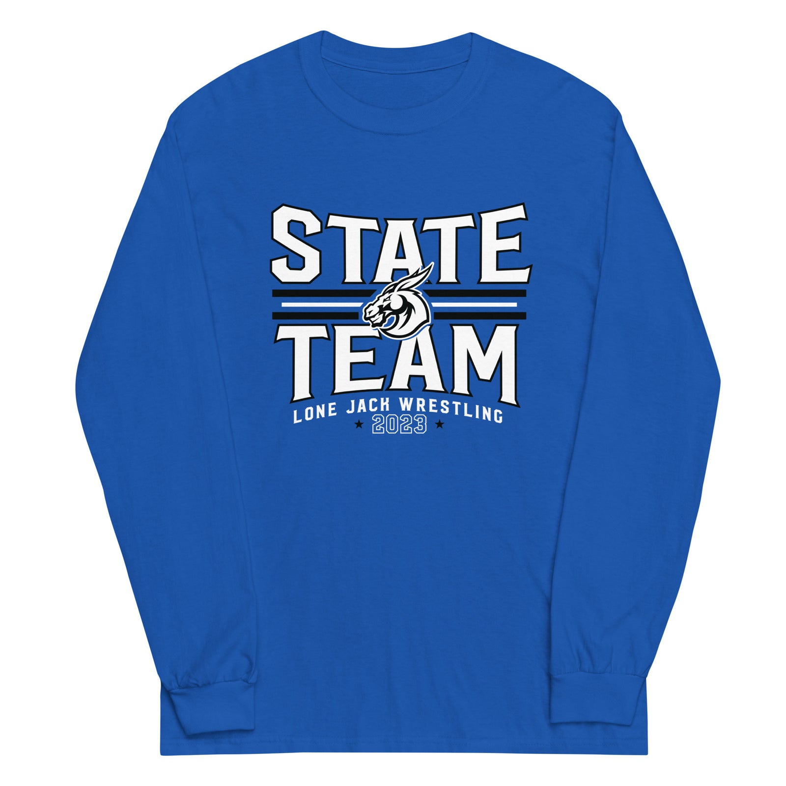 Lone Jack HS Wrestling State Shirts 2023 Mens Long Sleeve Shirt