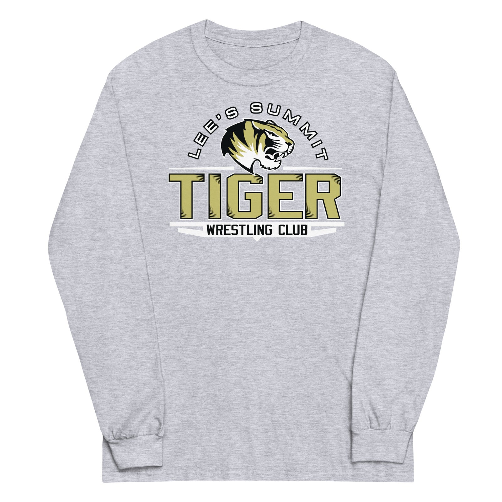 Lees Summit Tiger Wrestling Club Grey Mens Long Sleeve Shirt