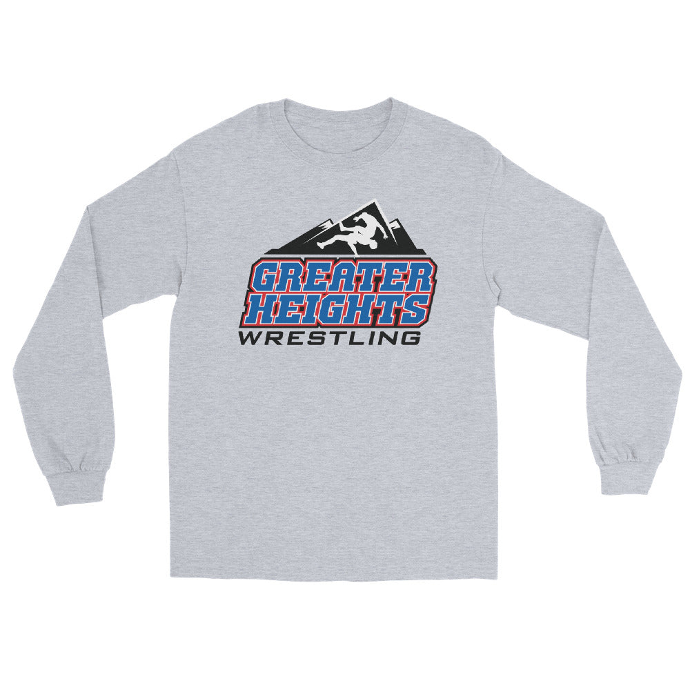 Greater Heights Wrestling Embrace The Climb 1 Men’s Long Sleeve Shirt