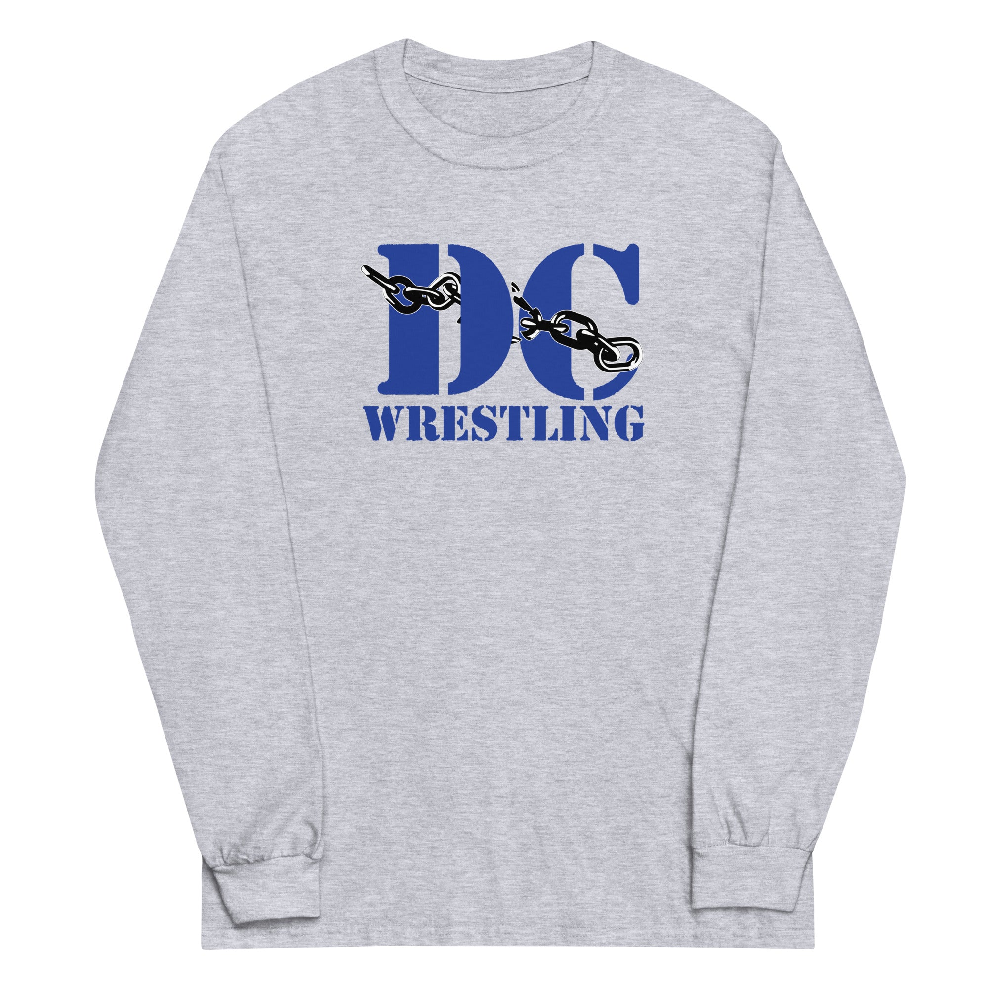 Dove Creek Wrestling Grey  Mens Long Sleeve Shirt