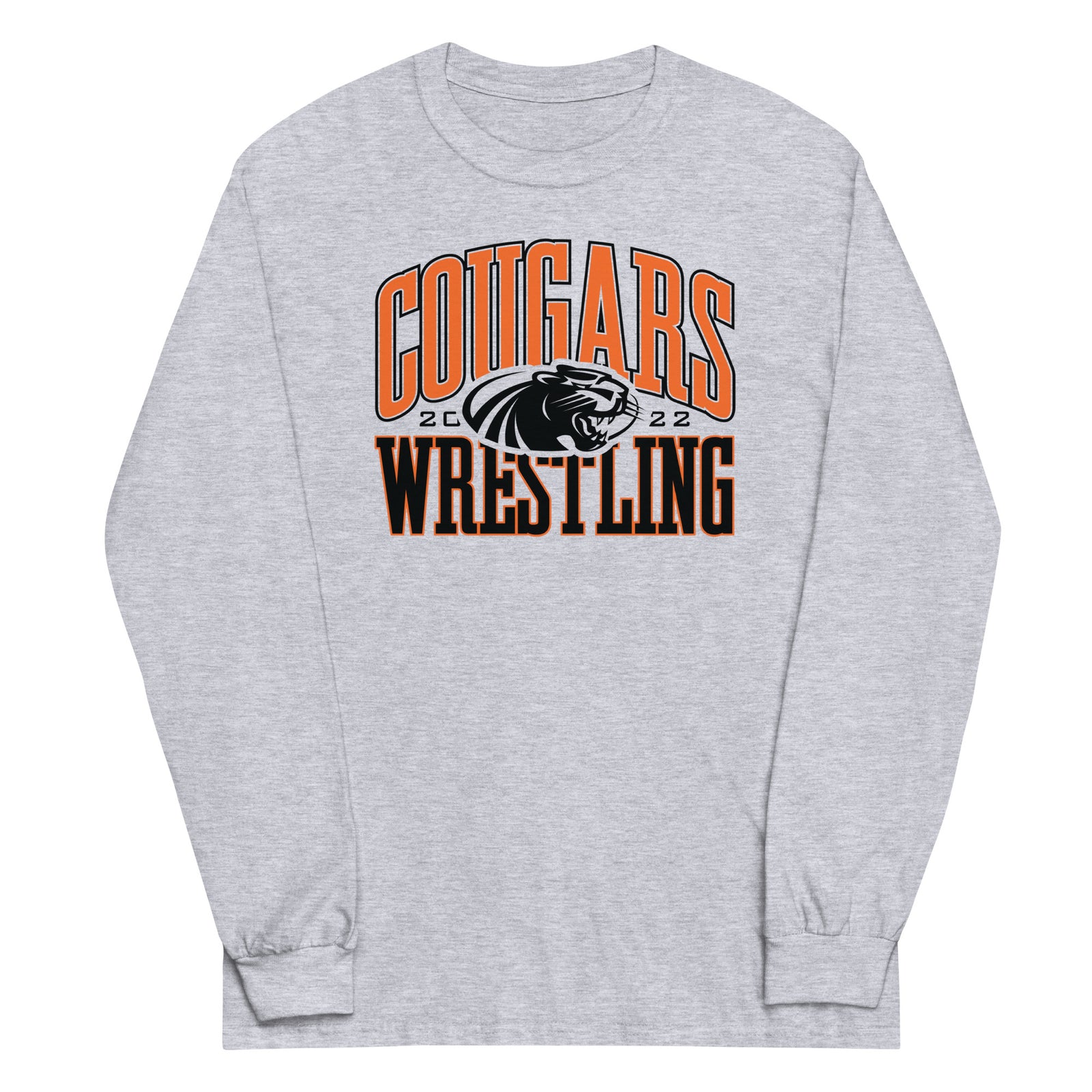 Half Moon Bay Wrestling COUGARS Mens Long Sleeve Shirt