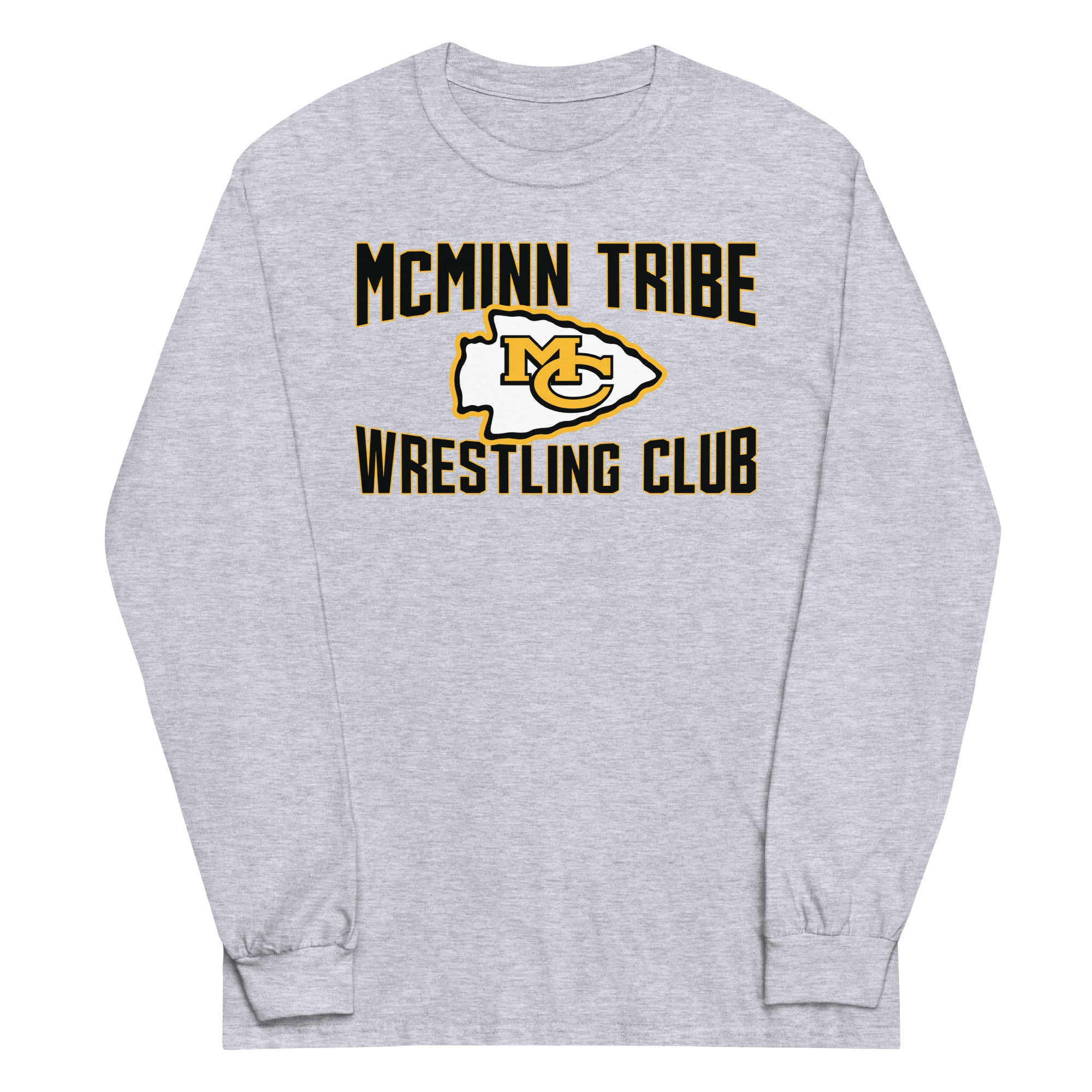 McMinn Tribe Wrestling Club  Grey Mens Long Sleeve Shirt