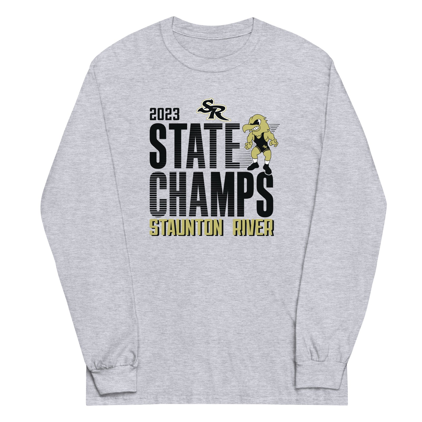 Staunton River State Champs Grey Youth Long Sleeve Tee Blue Chip Athletic