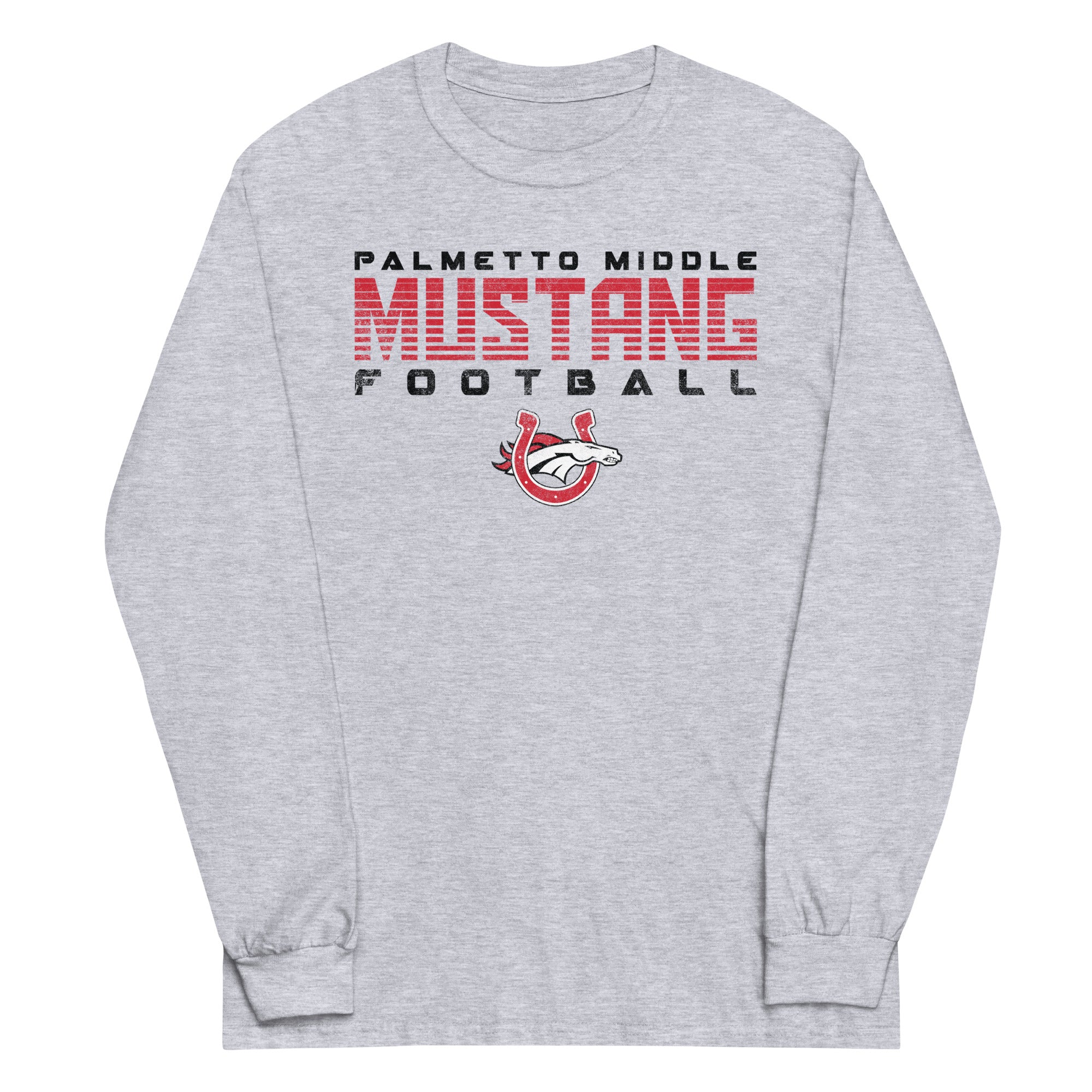 Palmetto Middle Football Grey Mens Long Sleeve Shirt