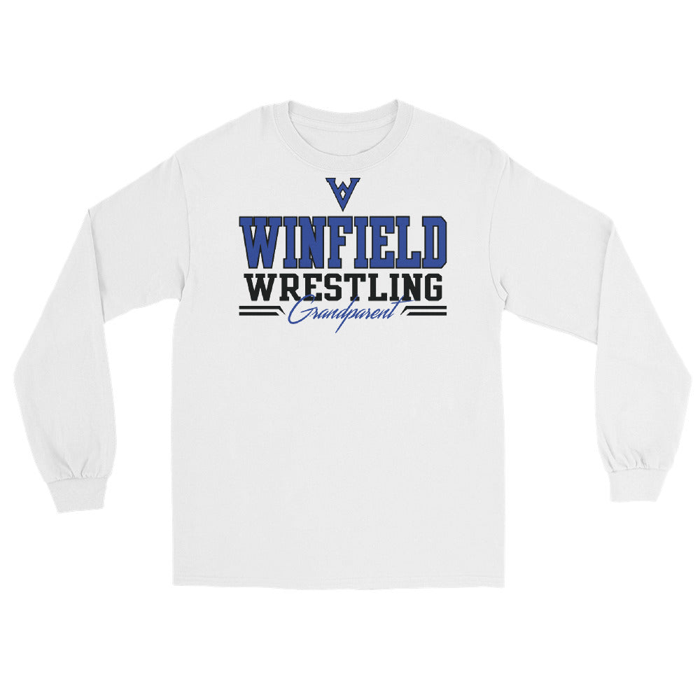 Winfield Wrestling Grandparent White Men’s Long Sleeve Shirt
