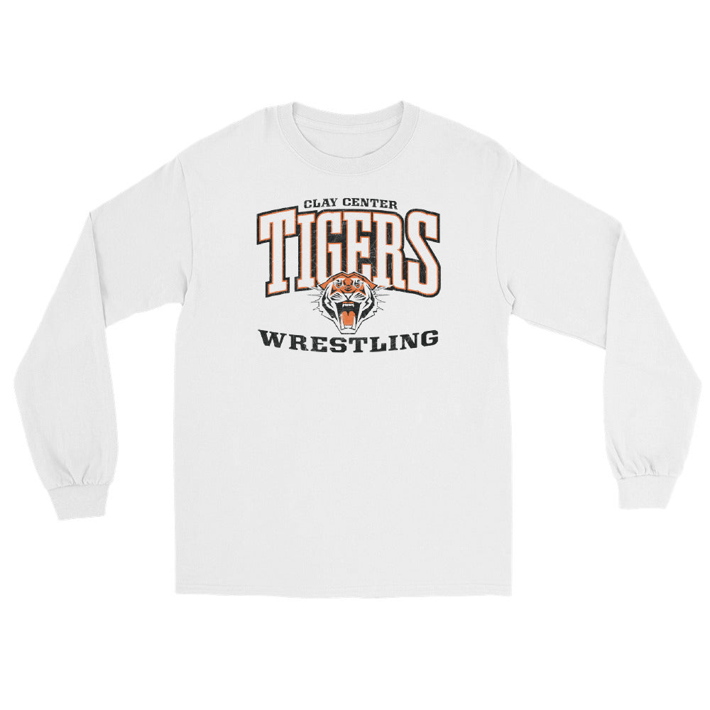 Clay Center Community HS Wrestling White Mens Long Sleeve Shirt