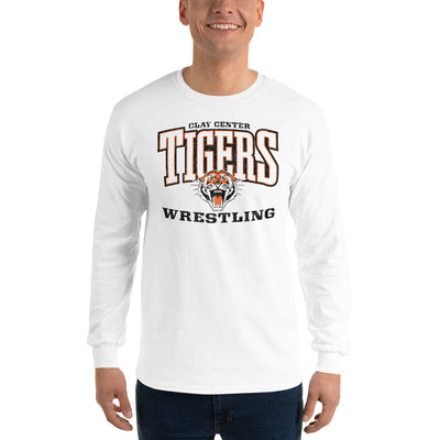 Clay Center Community HS Wrestling White Mens Long Sleeve Shirt