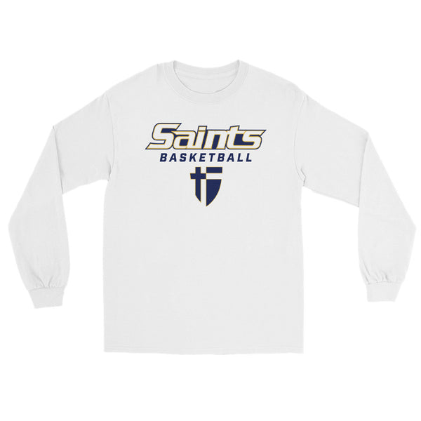 Youth Saints Basketball Grey Youth long sleeve tee - Blue Chip Athletic