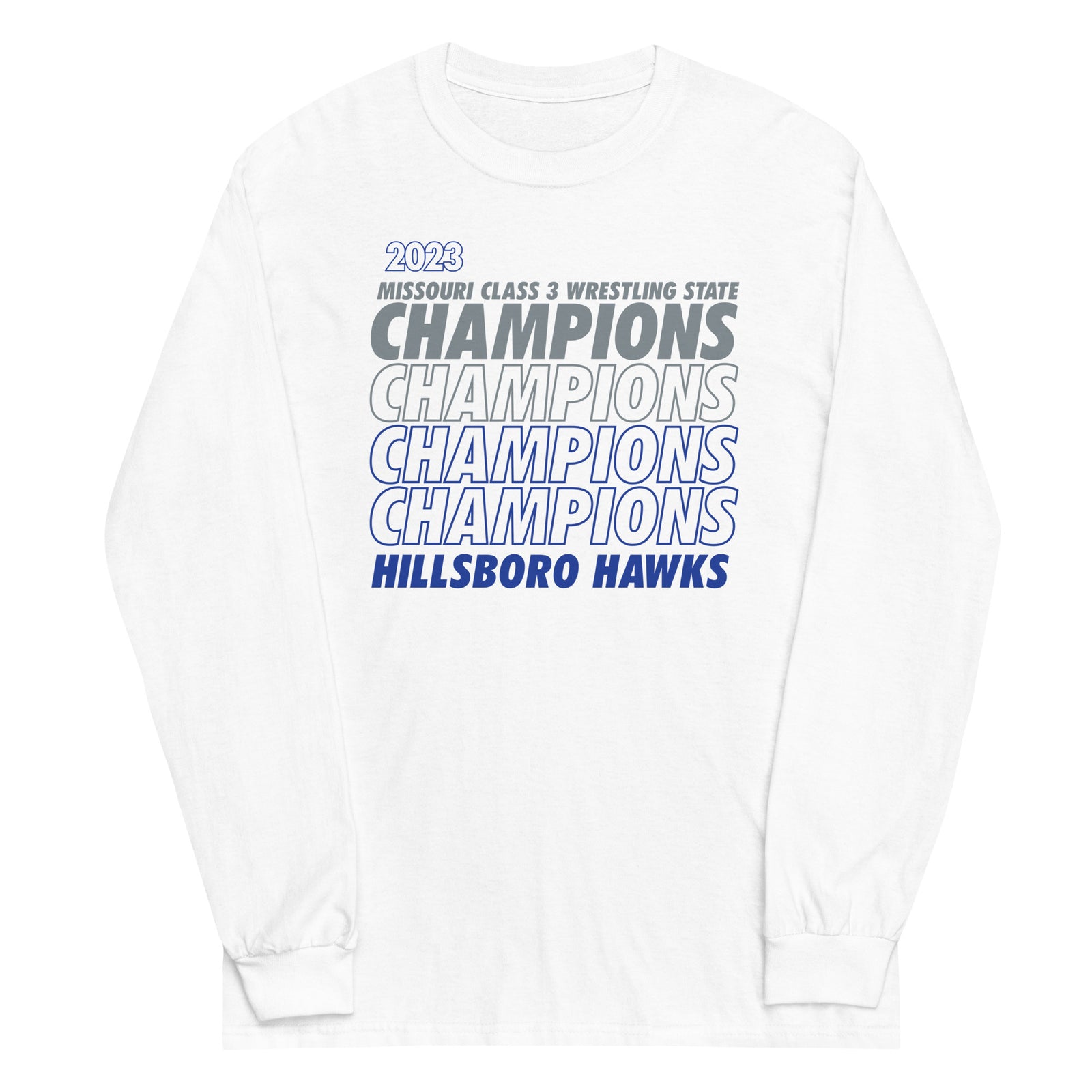 Hillsboro High School  Champions - White  Mens Long Sleeve Shirt