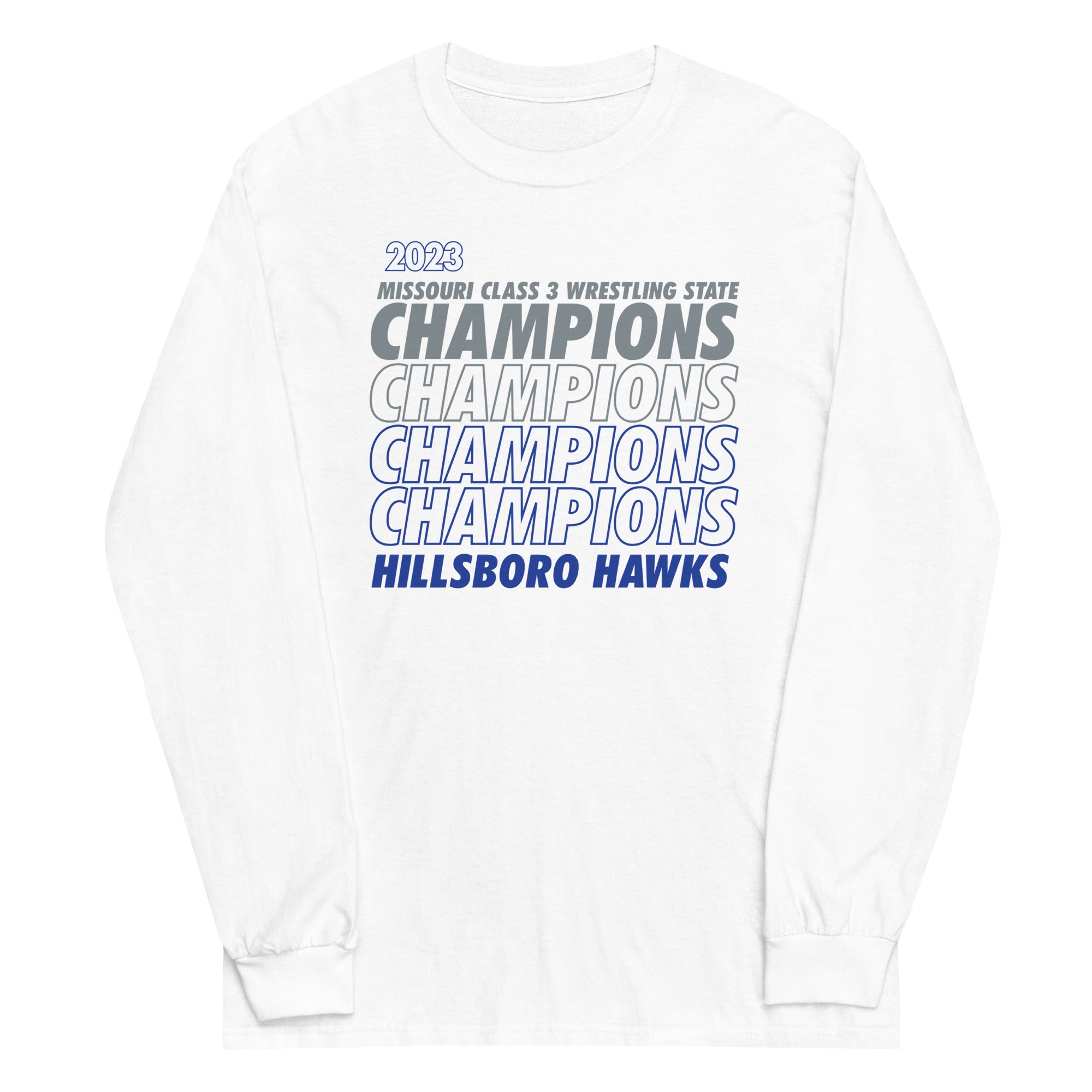 Hillsboro High School  Champions - White  Mens Long Sleeve Shirt