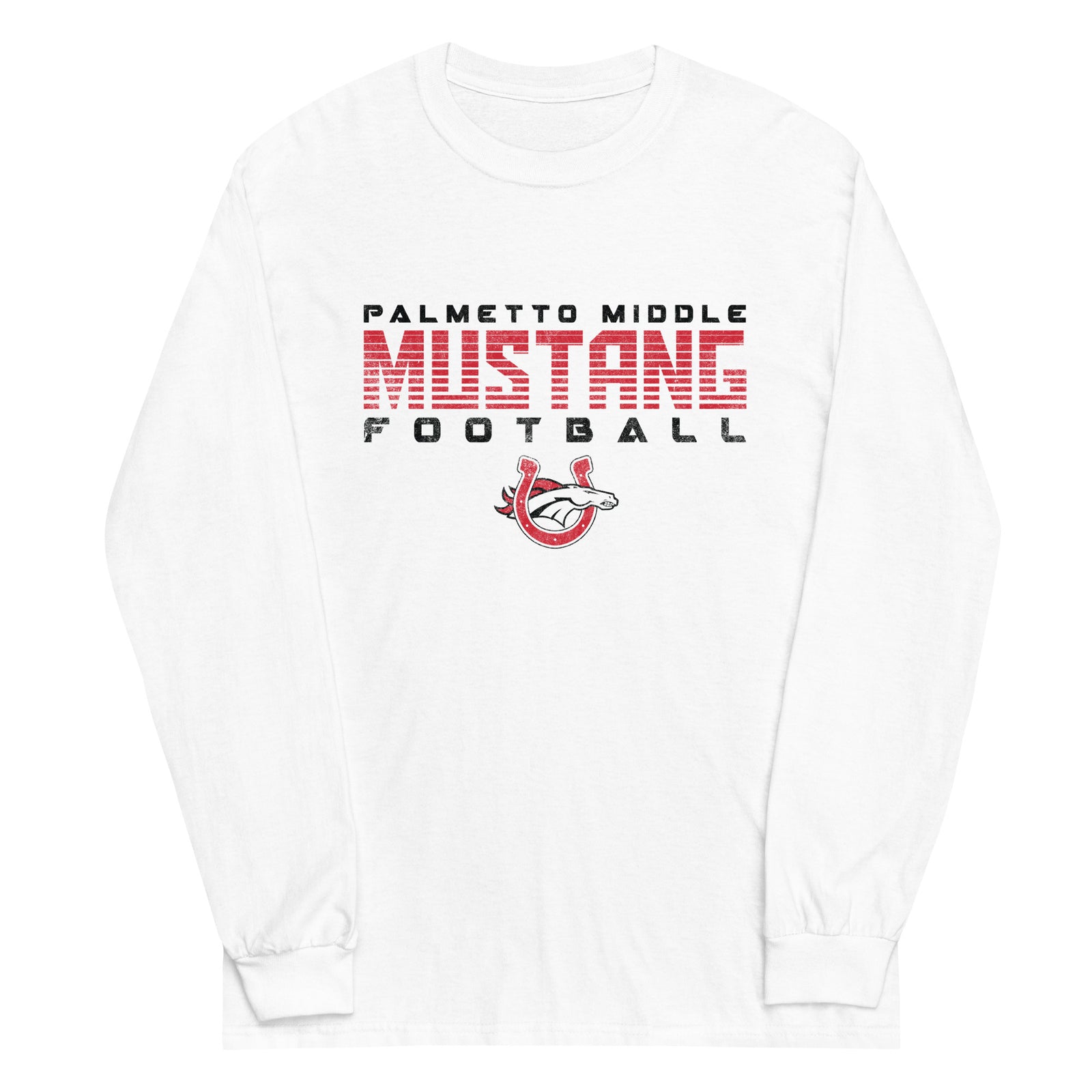 Palmetto Middle Football White Mens Long Sleeve Shirt