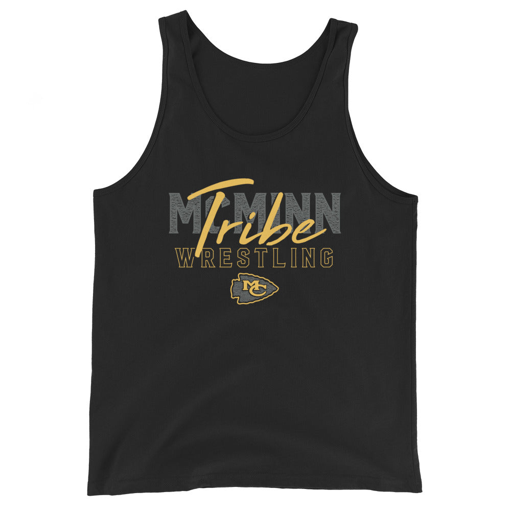 McMinn Tribe Wrestling Club  Black  Mens Staple Tank Top
