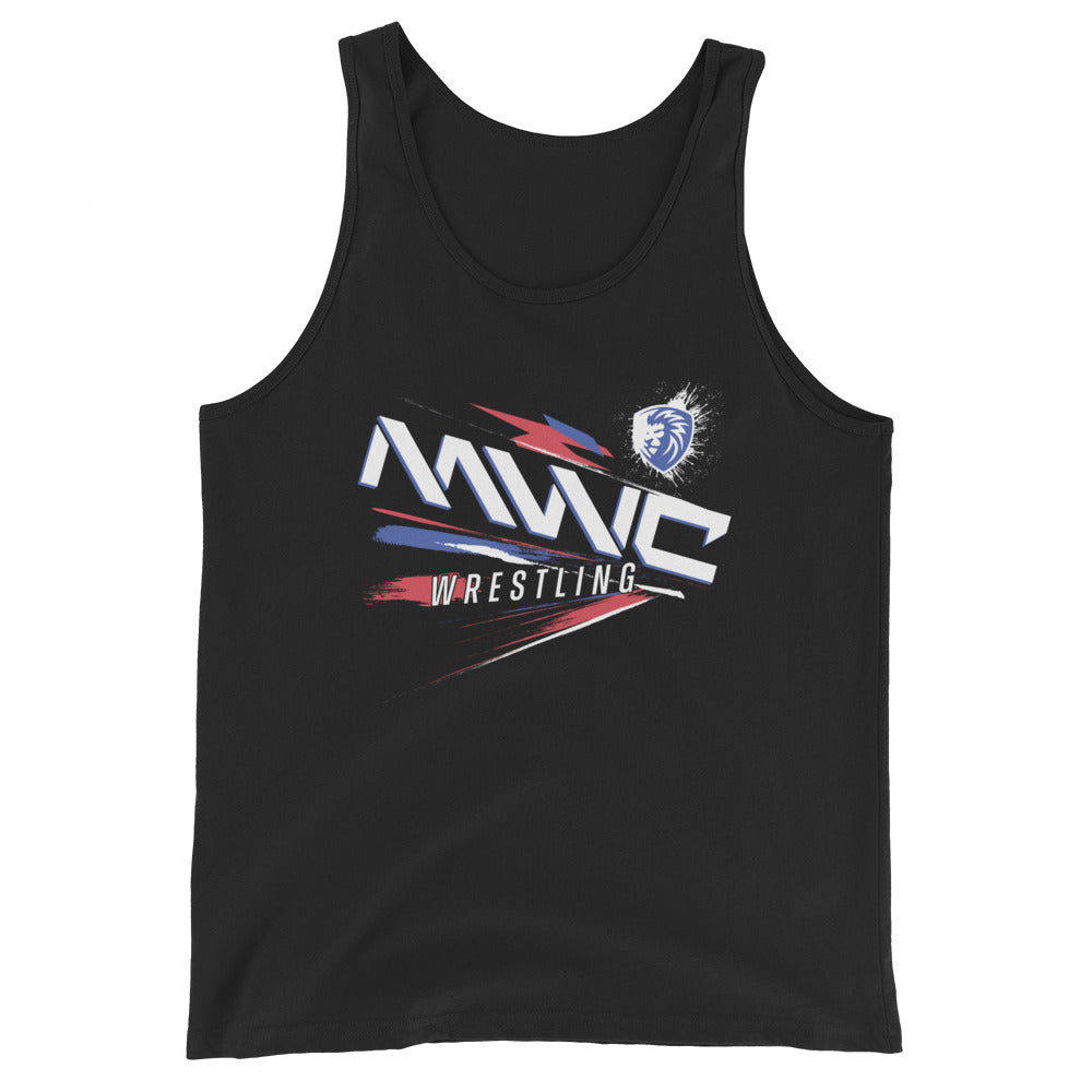MWC Wrestling Academy 2022 Splatter Design Mens Staple Tank Top