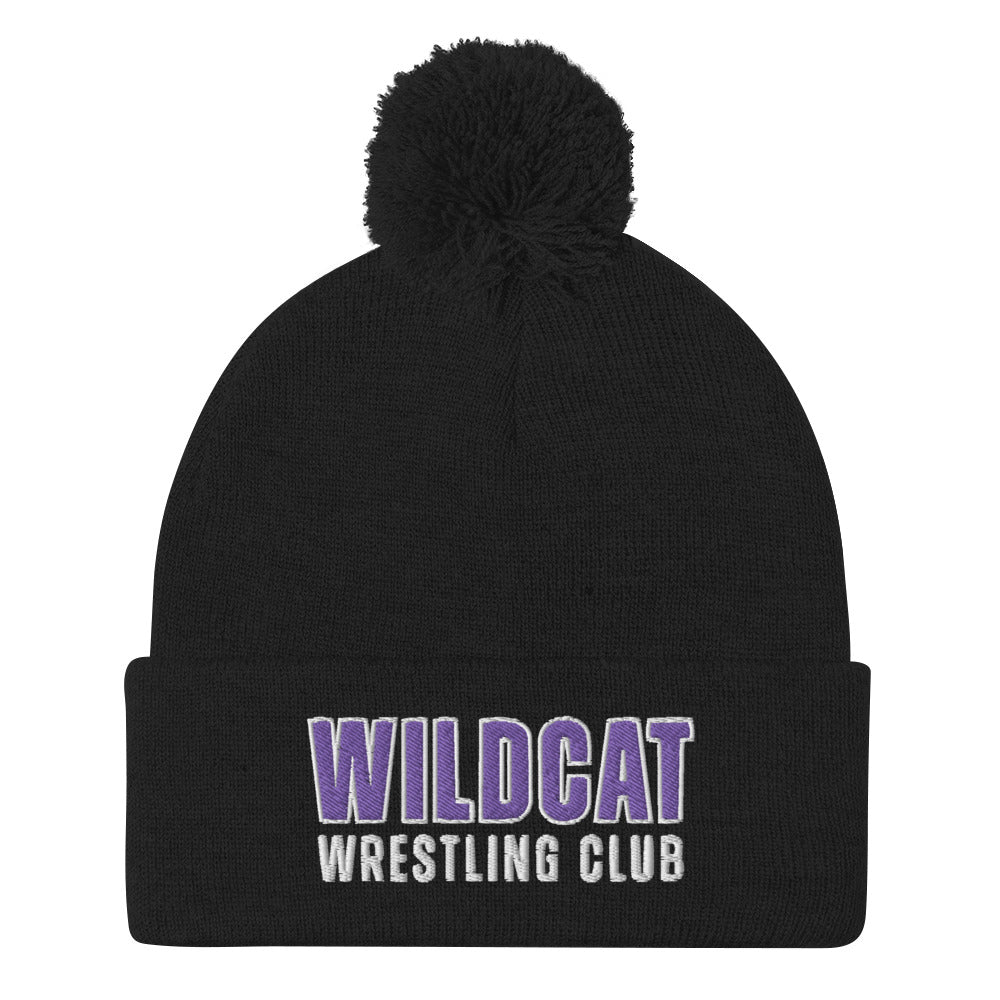 Wildcat Wrestling Club (Louisburg) Pom-Pom Beanie