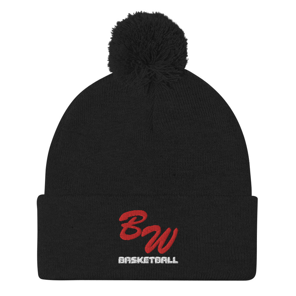 BW Basketball Pom-Pom Beanie