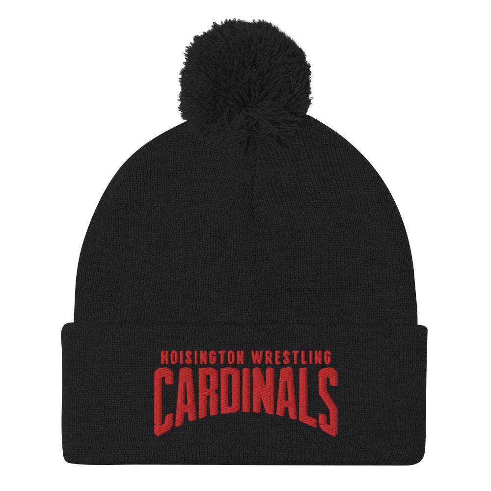 Hoisington Cardinals Wrestling Pom-Pom Beanie