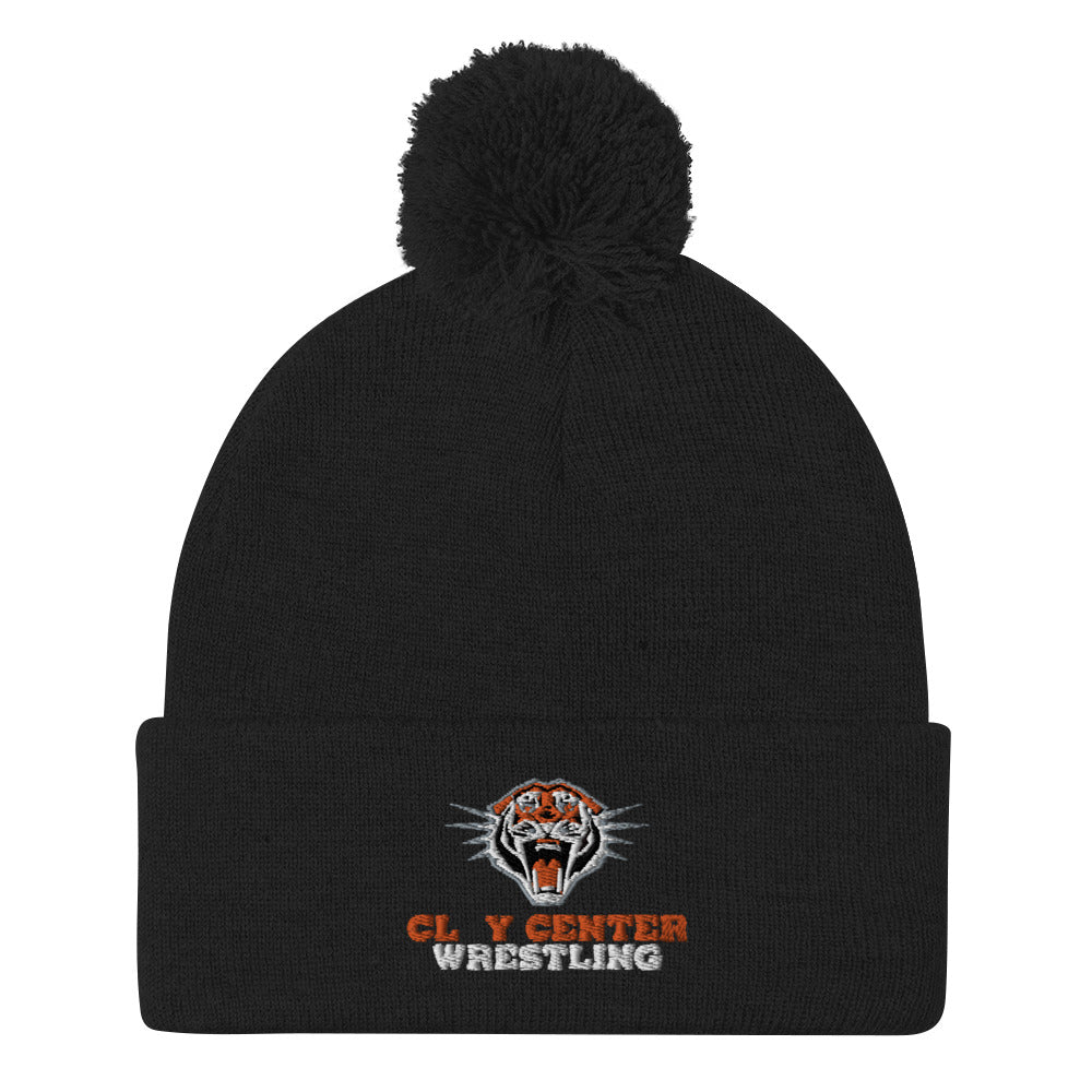 Clay Center Community HS Wrestling Pom-Pom Knit Cap