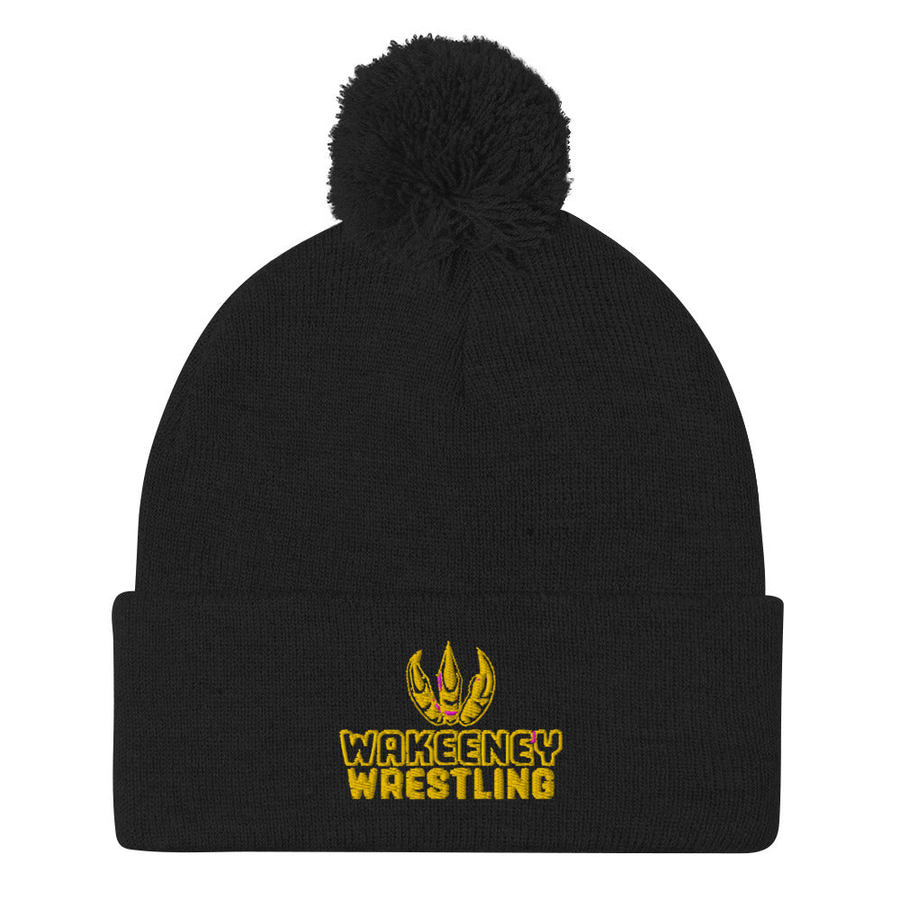 Wakeeney Wrestling Club Pom-Pom Beanie