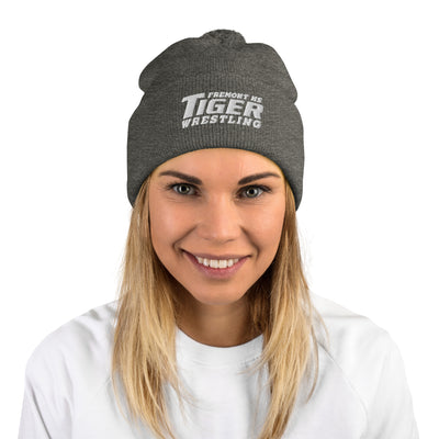 Fremont High School Dark Heather Grey Pom-Pom Knit Cap