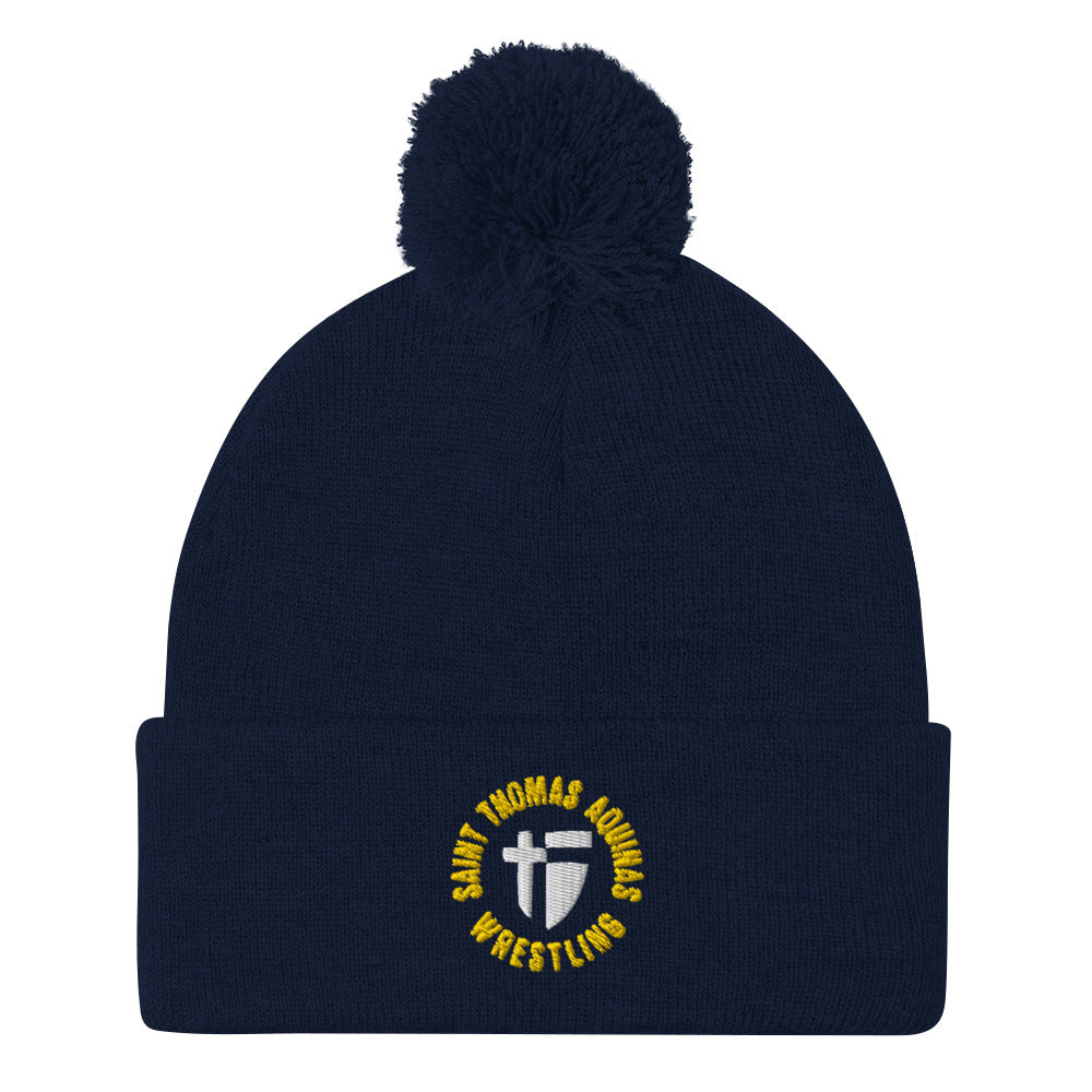 Saint Thomas Aquinas Wrestling Pom-Pom Beanie