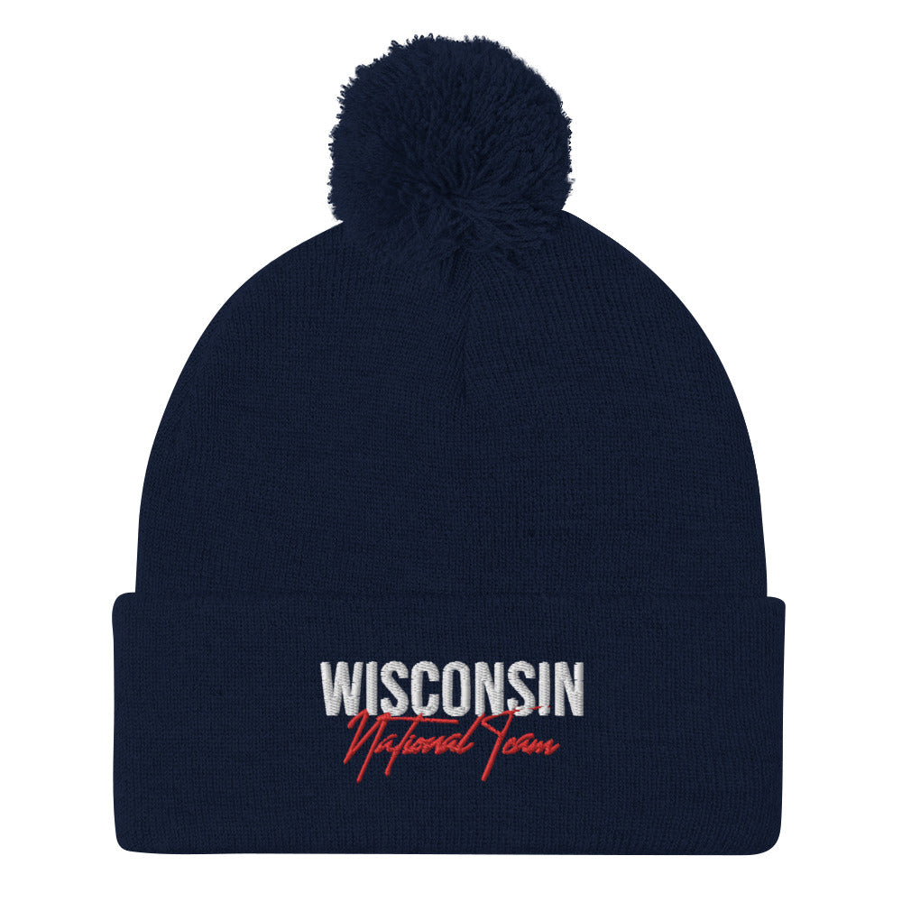 Wisconsin Wrestling Federation Wrestling 2023 National Team Pom-Pom Knit Cap