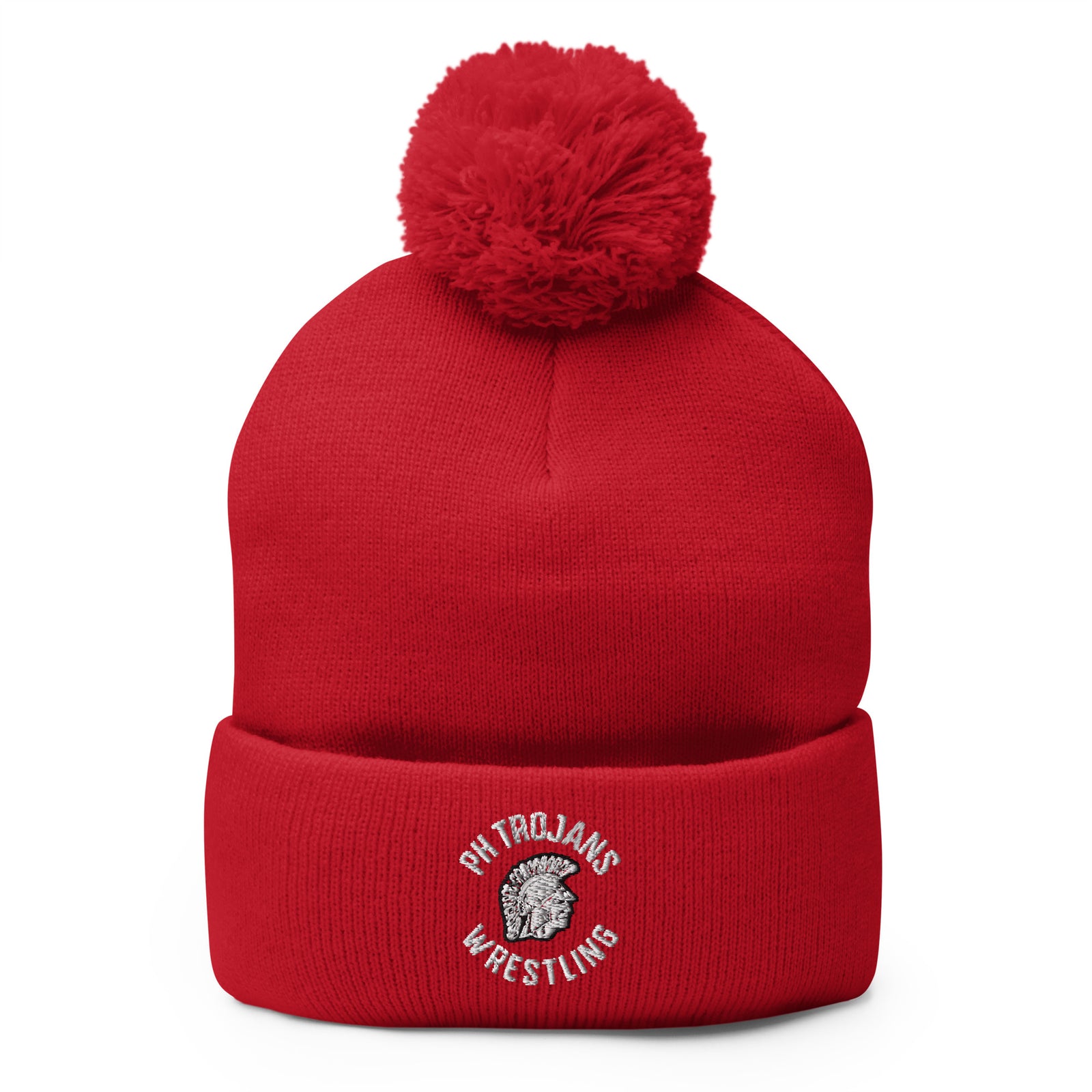 Park Hill Wrestling Red Pom-Pom Knit Cap