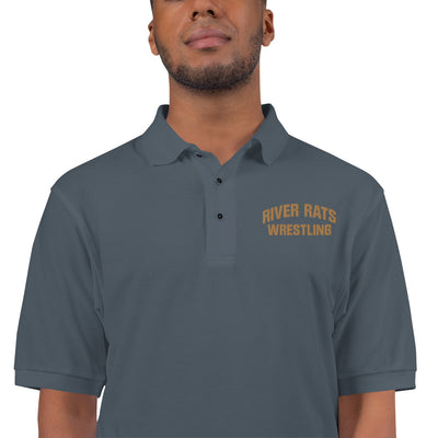 River Rats Wrestling  Embroidered Premium Polo Shirt