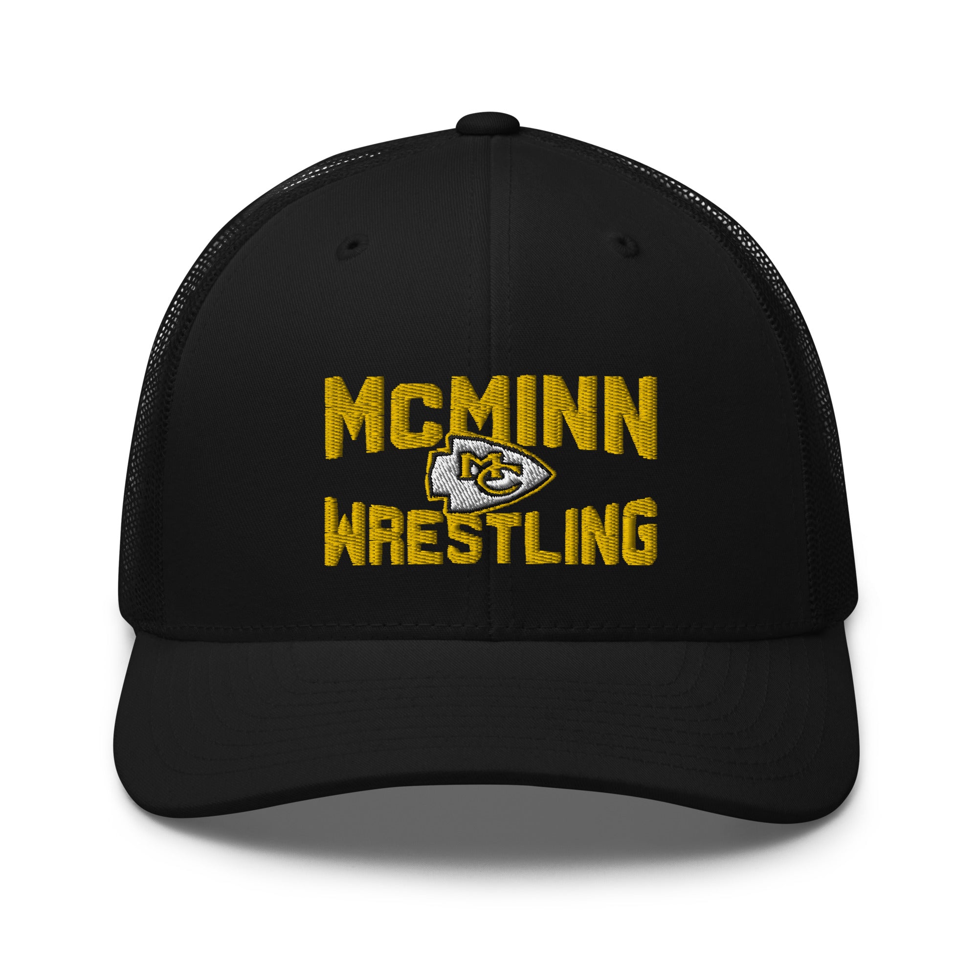 McMinn High School Wrestling  Black Retro Trucker Hat