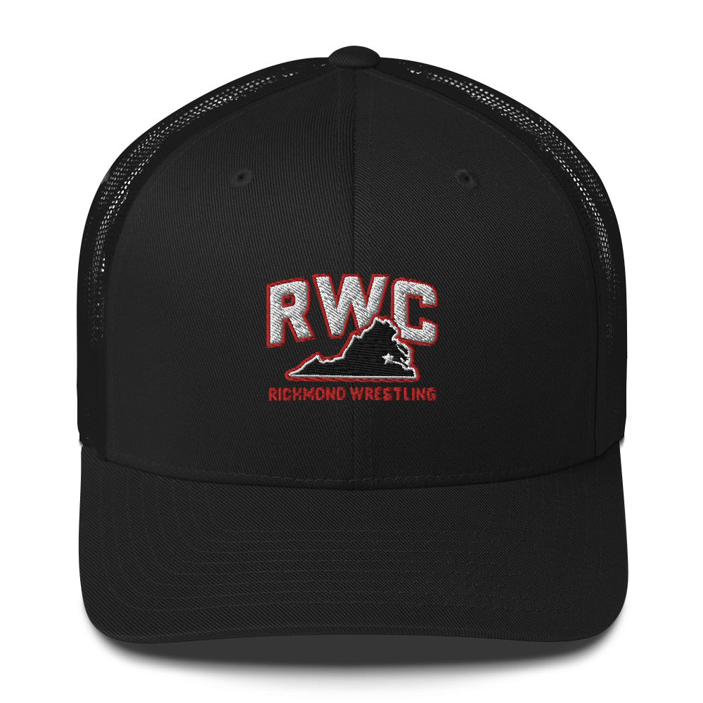 Richmond Wrestling Club Black Retro Trucker Hat