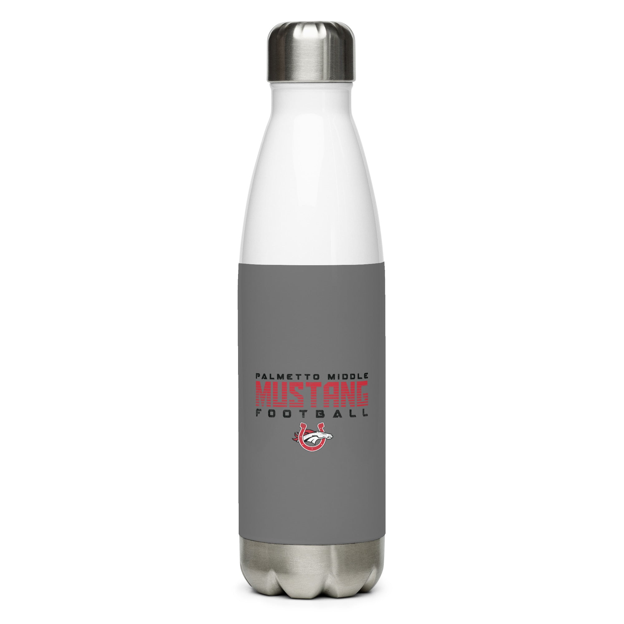 Palmetto Middle Football Grey Stainless Steel Water Bottle