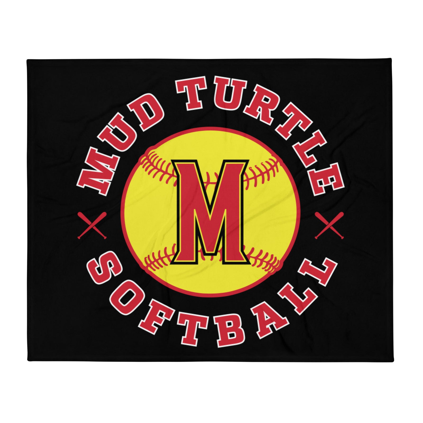 Mud Turtle Softball Throw Blanket