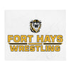 Fort Hays State University Wrestling White Throw Blanket