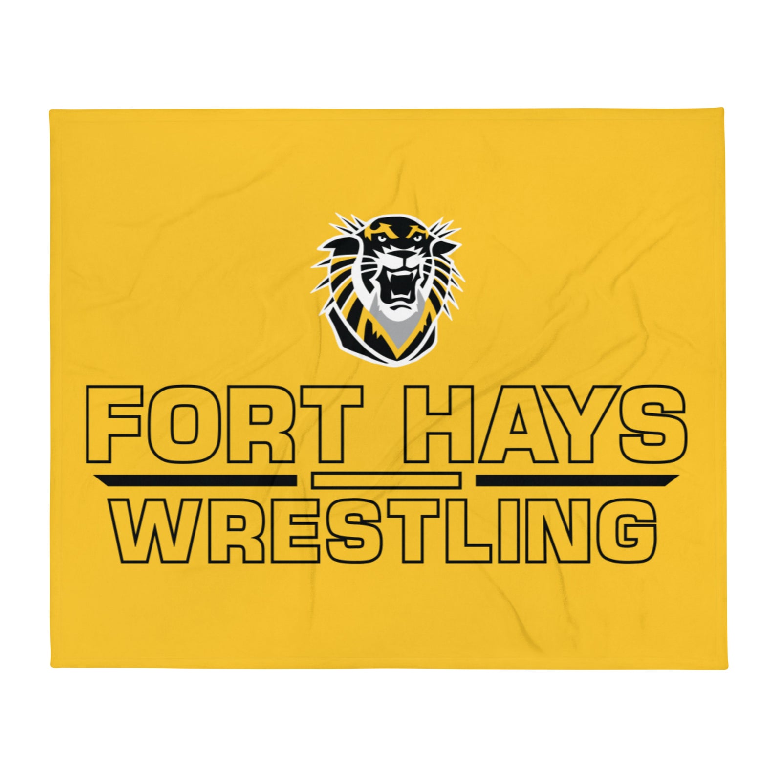 Fort Hays State University Wrestling Gold Throw Blanket