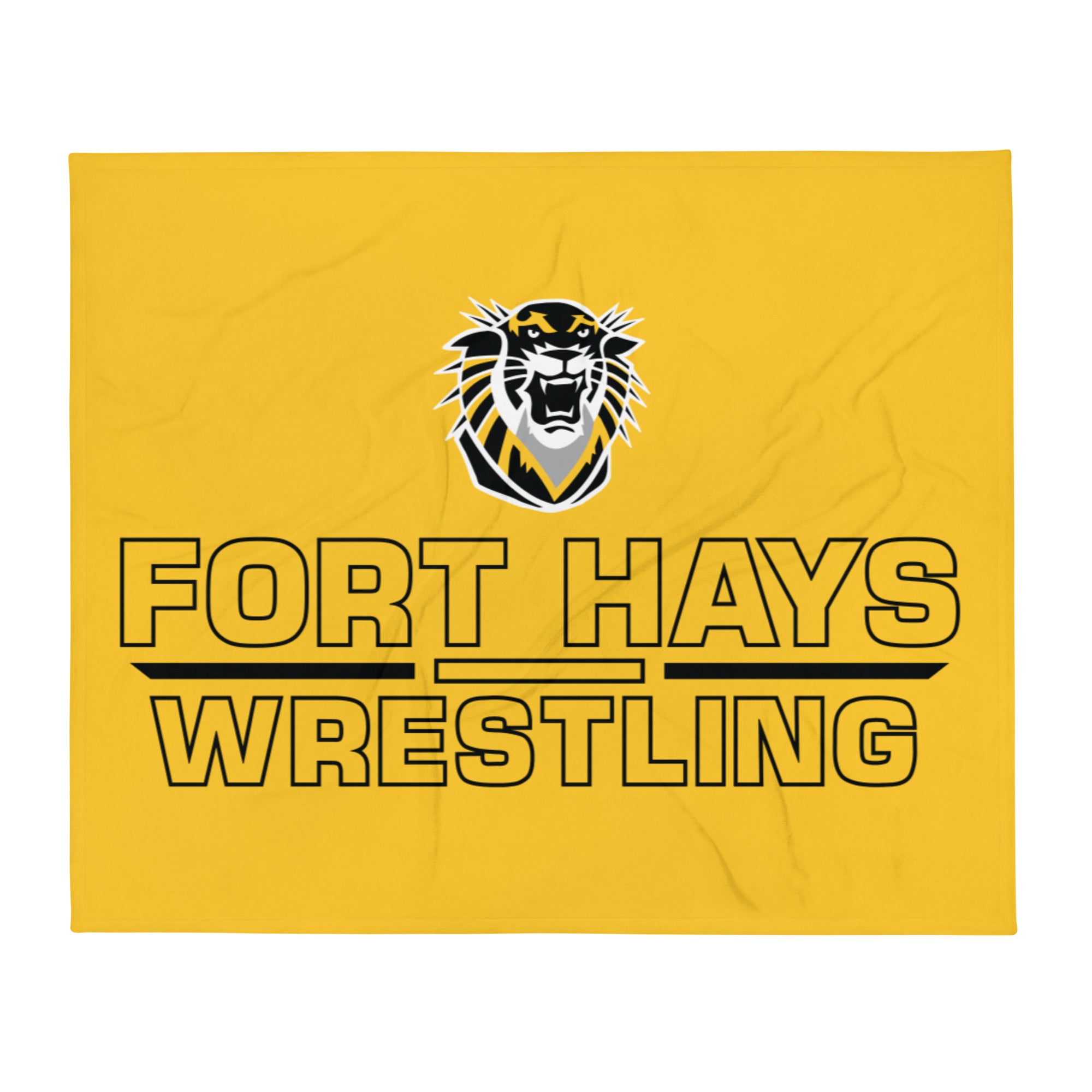Fort Hays State University Wrestling Gold Throw Blanket